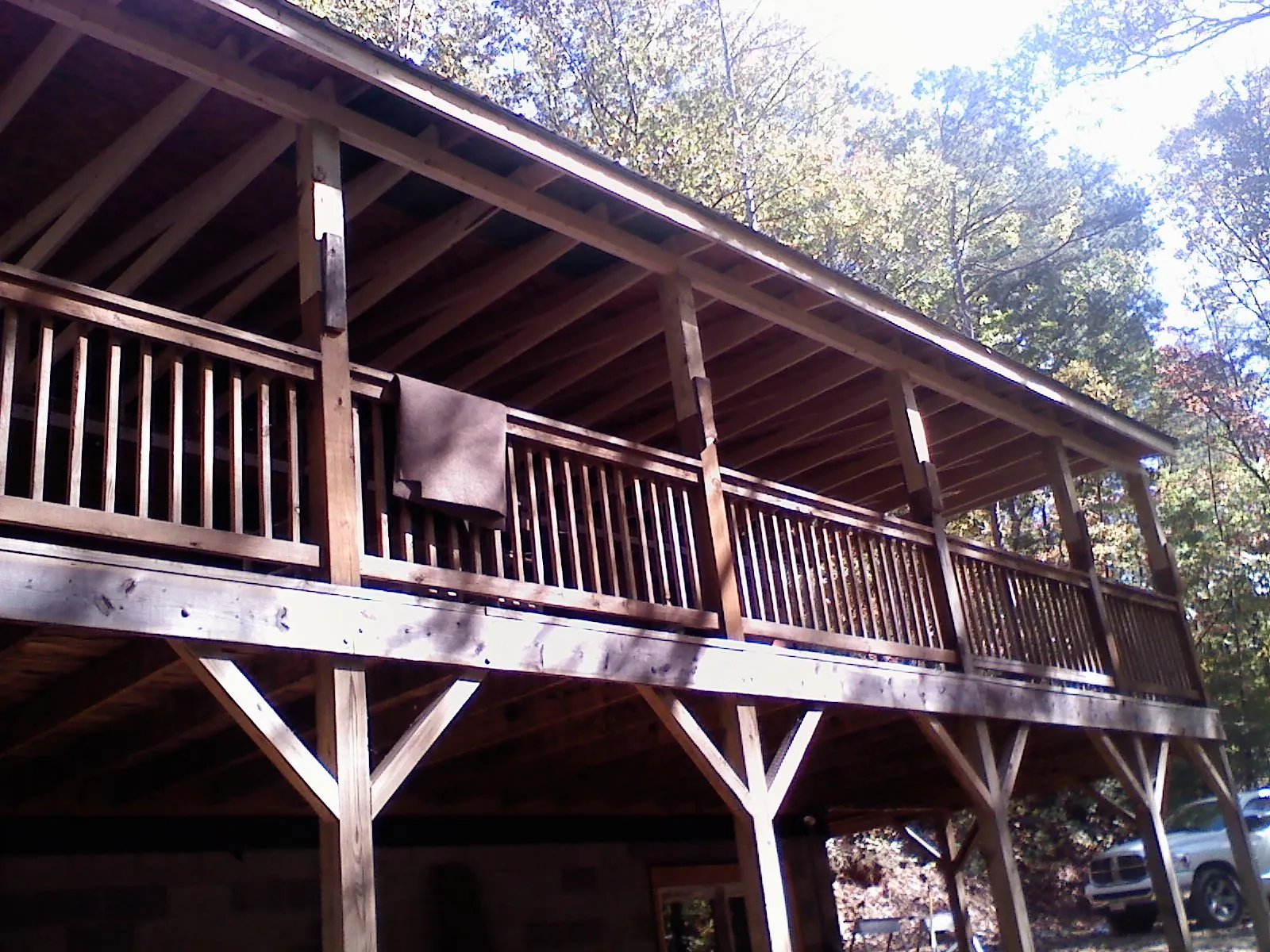 Timber framing under a new elevated porch and deck — Roof Leak Repair in Rives by Roofing Brothers